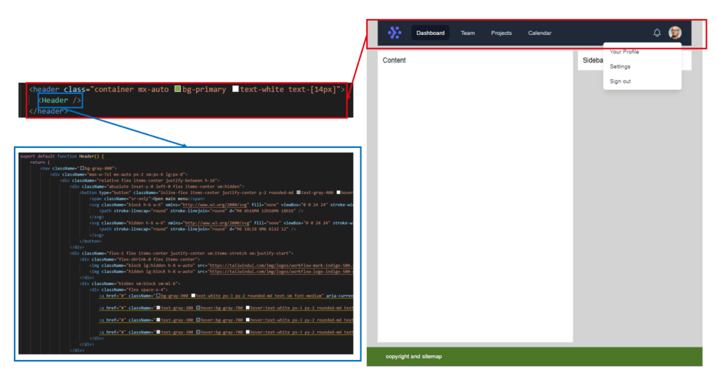 xây dựng component sử dụng tailwind css