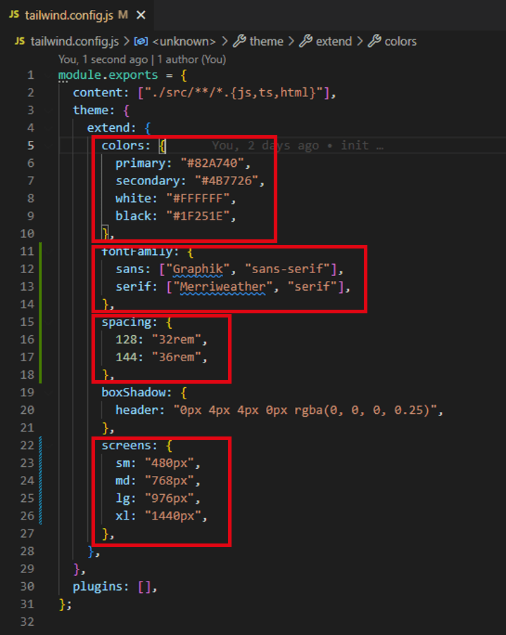 cấu hình tailwind css